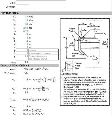 Corbel Design Via The Cantilevered Beam Design Method Spreadsheet