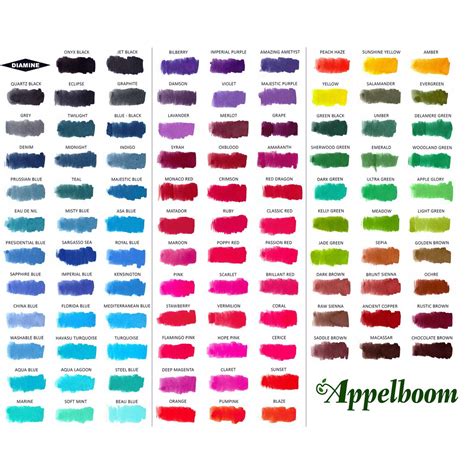 Diamine Ink - 30ml Ink Bottle (101 colors) | Fountain pen ink, Ink, Pen and paper