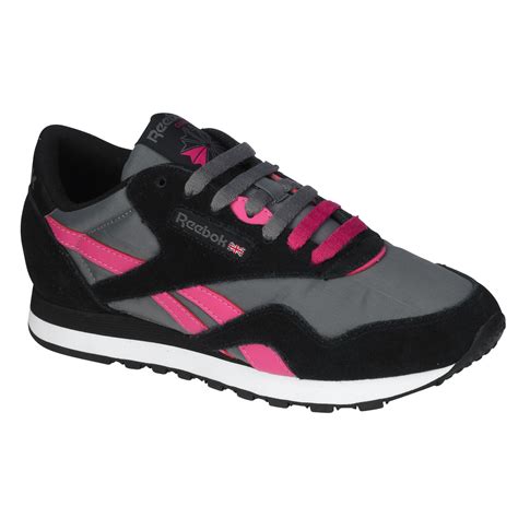 Reebok Women's Classic Nylon - Gray/Fuchsia - Clothing, Shoes & Jewelry - Shoes - Women's Shoes ...