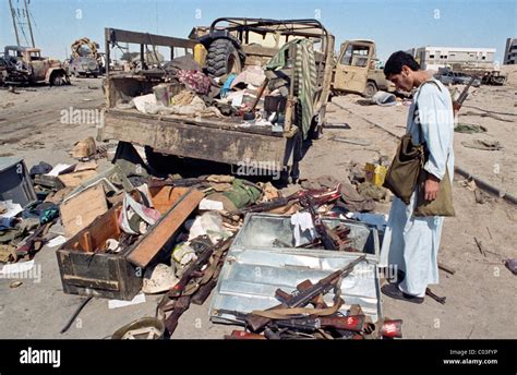 Destroyed vehicles on the Highway 80 known as the the Highway of Stock ...