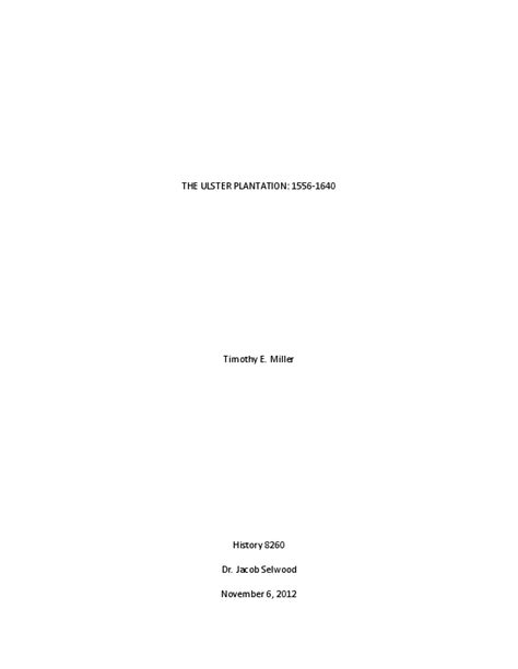 (DOC) The Ulster Plantation: 1556-1640 | Timothy E Miller - Academia.edu