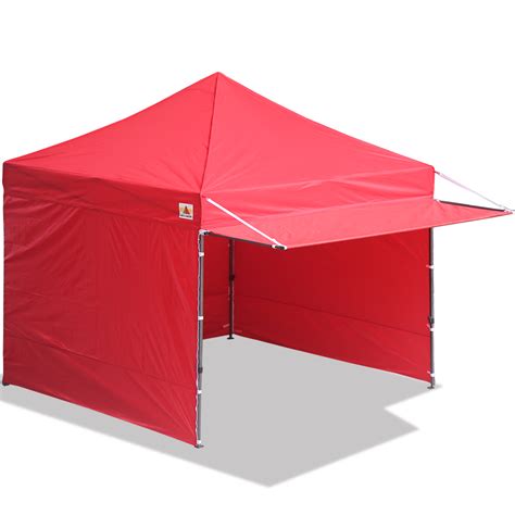 10x10 AbcCanopy Easy Pop up Canopy Tent Instant Shelter Deluxe Portable Market Canopy awning-Red ...