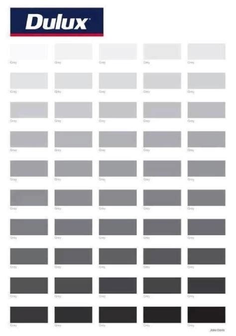 50 Shades of Grey Paint Swatches