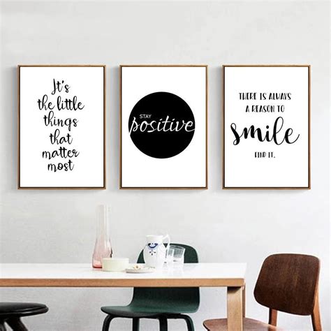 Positive Thinking Inspirational Wall Art Black & White Fine Art Canvas | Inspirational wall art ...