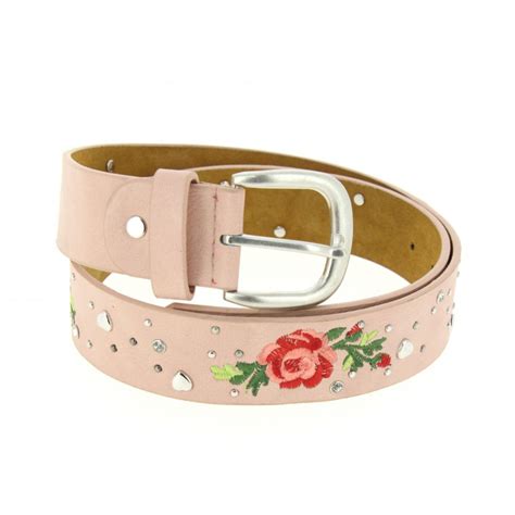 Embroidered Flowers Leather Women Belt, JESSY