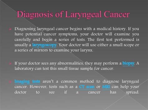 Laryngeal Cancer: Symptoms, causes, diagnosis and treatment.