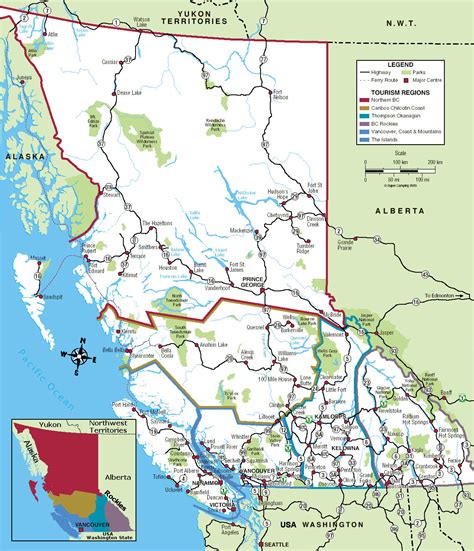 Road Map of BC Canada - Security Guards Companies