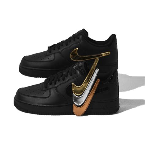 NIKE AIR FORCE 1 LOW REMOVABLE SWOOSH BLACK GOLD CT2252 001 · Boopdocom ...