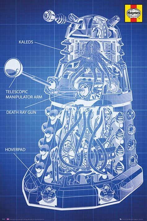 Doctor Who Haynes Dalek Blueprint Poster Science Fiction, Serie Doctor ...