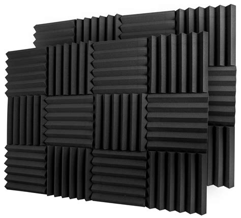 Bookishbunny 12 Pks Acoustic Foam Tiles Wall Record Studio Sound Proof 12"x 12"x 2" Fire ...