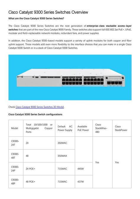 Cisco catalyst 9300 series switches datasheet by Router Switch - Issuu