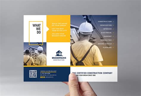 Construction Company Flyer Template in PSD, Ai & Vector - BrandPacks