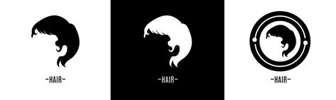 Hair logo set. Collection of black and white logos. Stock vector. 36140876 Vector Art at Vecteezy