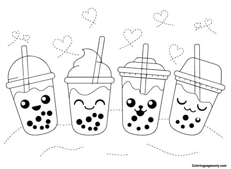 boba tea coloring page png ready for download