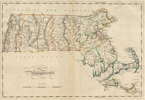 Old Historical City, County and State Maps of Massachusetts