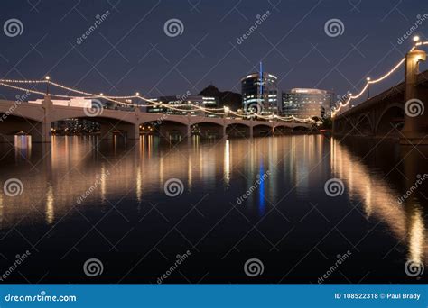 Night Skyline of Tempe Arizona Editorial Stock Photo - Image of ...