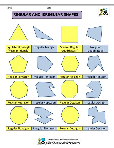 Regular And Irregular Polygon Activity