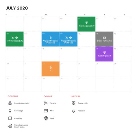 Interactive calendar schedule template | Figma Community