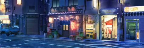 Download Light Lantern Street Night Store Anime Shop Anime Night HD Wallpaper