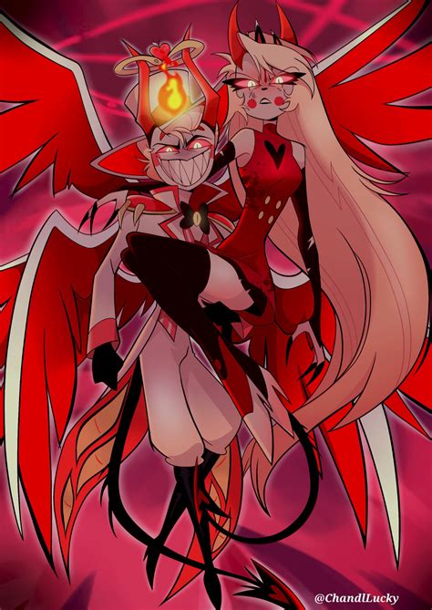 charlie morningstar and lucifer morningstar (hazbin hotel) drawn by chandllucky | Danbooru