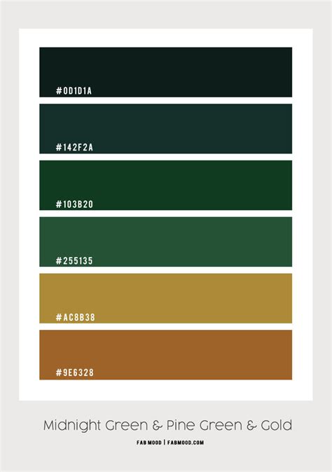 Midnight Green and Pine Green Christmas Colour Palette Colour Scheme