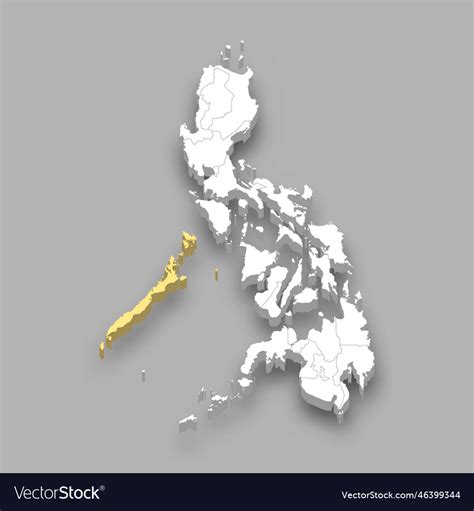 Palawan region location within philippines map Vector Image