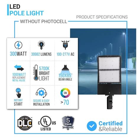 LED Pole Light 300 Watt Black 5700K AM - LEDMyplace | Led parking lot lights, Parking lot ...