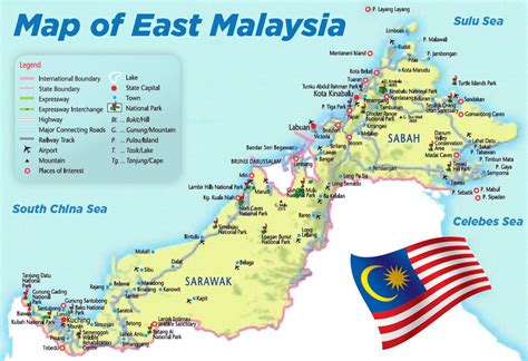 East malaysia map - Map of east malaysia (South-Eastern Asia - Asia)