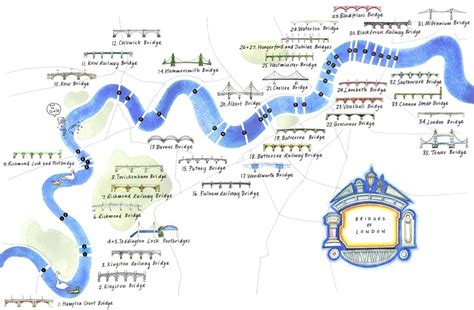 An Illustrated Map Of Bridges On The Thames | Londonist