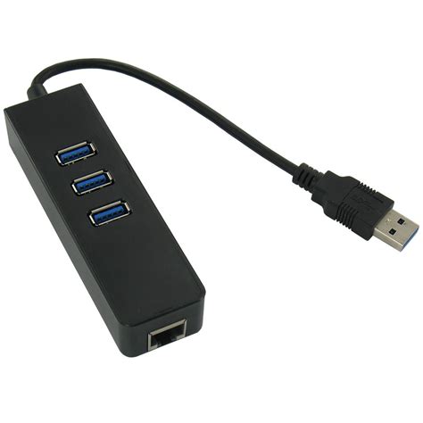 USB 3.0 Gigabit Ethernet Adapter with USB Hub - Groothandel-XL