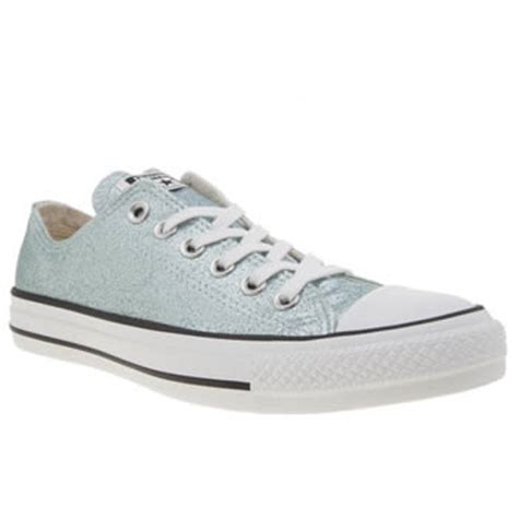 womens pale blue converse all star glitter ox trainers | schuh