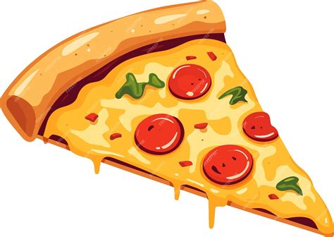 Vector slice of pizza cartoon vector illustration | Premium AI ...