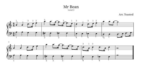 Mr Bean Piano Sheet