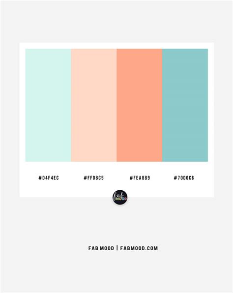 Light blue, peach and blue teal color palette - Color Combo #33 1 - Fab Mood | Wedding Color ...