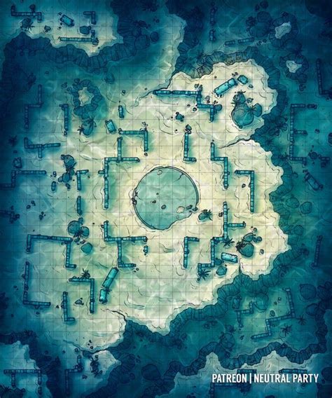 Sunken Ruins Battlemap : DungeonsAndDragons | Dnd world map, Fantasy map, Dungeon maps