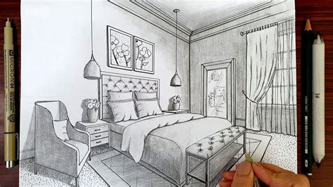 drawing of a bedroom - Whole Duration Webcast Pictures