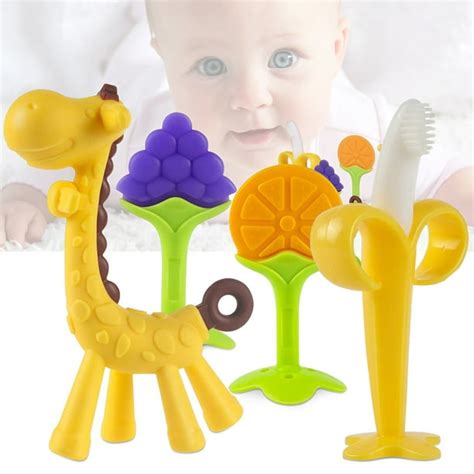 Baby Teething Toys, BPA Free Teething Toys Set Teethers for Babies 0-6 Months Freezer Safe ...