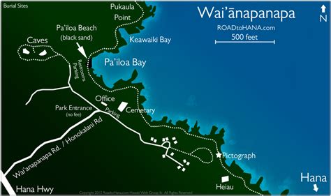 Waianapanapa State Park Map | Road to Hana Sights and Attractions