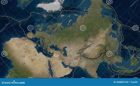 Eurasian Plate - Boundaries. Satellite Map Stock Illustration - Illustration of eruption ...