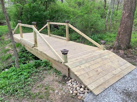 First time woods creek bridge build http://bit.ly/30xpuco | Backyard bridges, Outdoor bridges ...