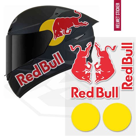 Racing 3m Red Bull Helmet Stickers Decal Logo Car Motorcycle Sticker For Yamaha Ktm Honda ...