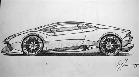 Easy Lamborghini Pencil Drawing