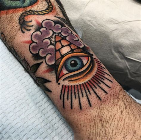 Traditional Pyramid Eye Tattoo