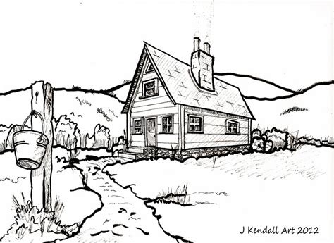 Old Country House Line Drawing by J-KENDALL on DeviantArt