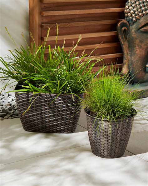 Rattan Effect Planters Set of 4 | House of Bath