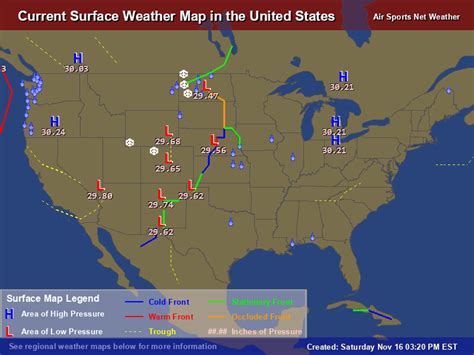 Current Surface Weather Map for the United States