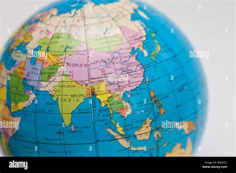 World map globe showing asia hi-res stock photography and images - Alamy