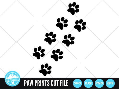 Dog Paw Prints SVG Paw Print Trail SVG | vtir.net