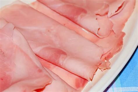 Slices of ham ⬇ Stock Photo, Image by © lauria #3067918