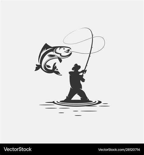 Fishing logo template Royalty Free Vector Image